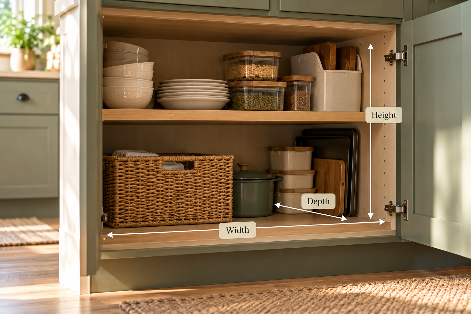 Measuring storage space before choosing a home organization product